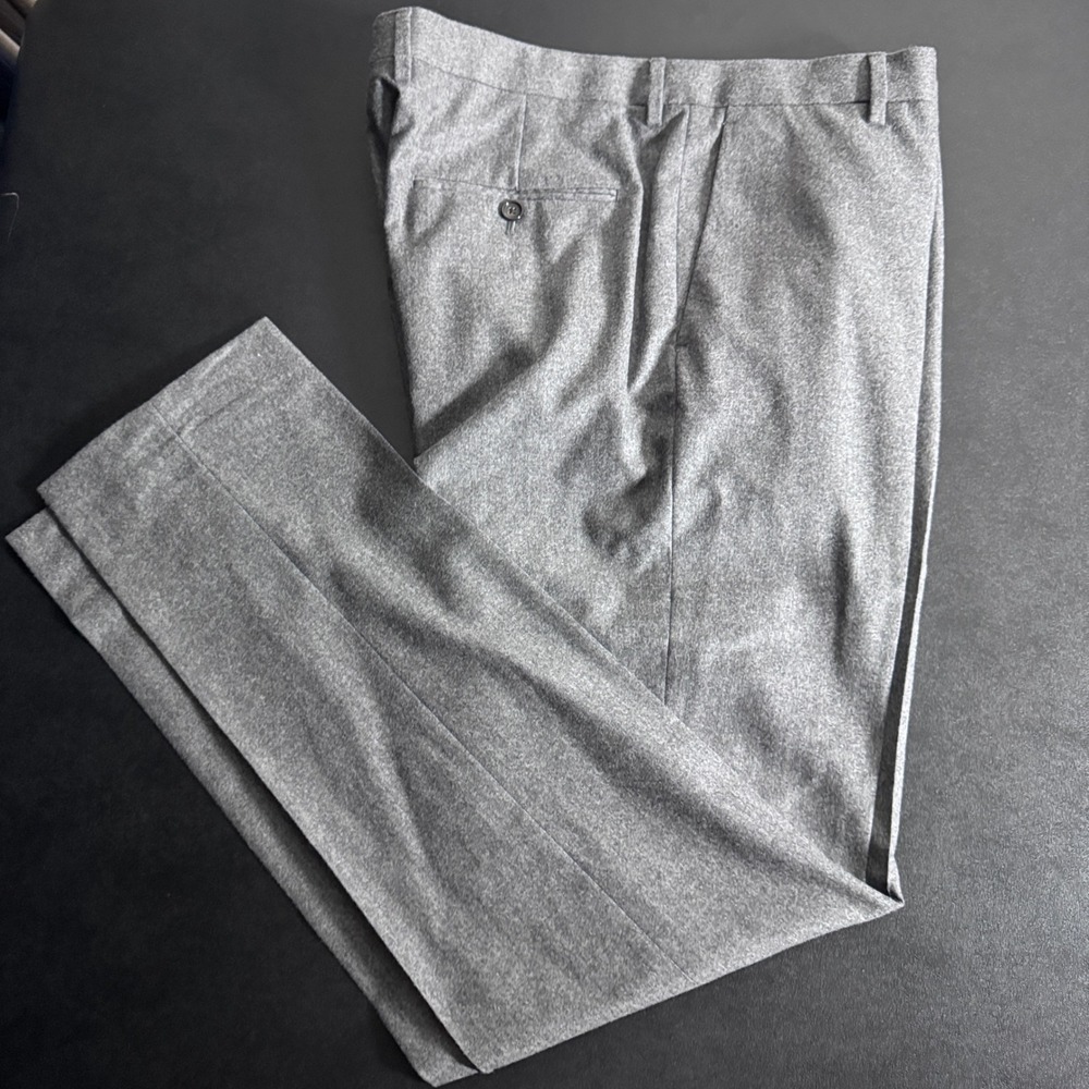 J Crew Ludlow Vitale Barberis Canonico Dress Pants Mens 33 / 34 Gray Solid Wool